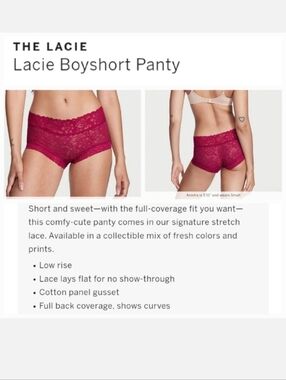 Victoria's secret very sexy the lacie boyshort panty CLARET RED XXL